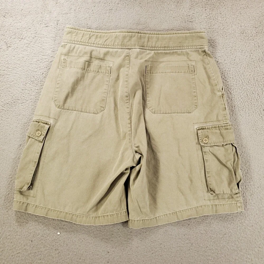 Vintage Ralph Lauren Cargo Shorts Womens 16W Tan Beige Button Fly Y2K Belt 16 W